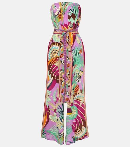 Printed strapless silk jumpsuit - Camilla - Modalova