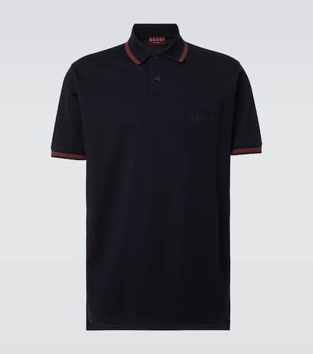 Polo in piqué di misto cotone - Gucci - Modalova