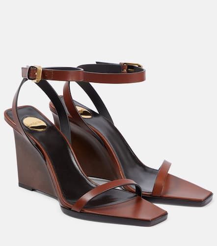 Wedge-Sandalen 90 aus Leder - Saint Laurent - Modalova