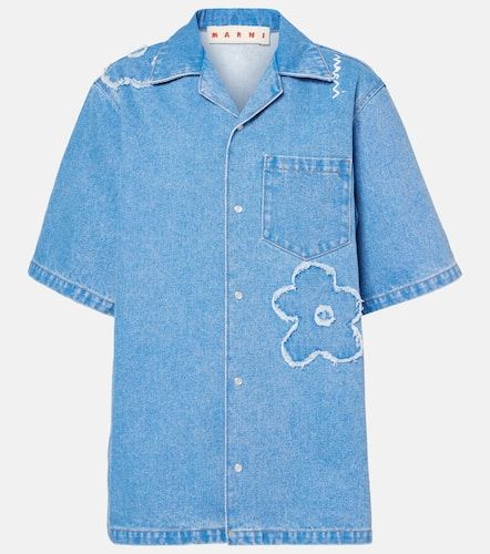 Floral embroidered denim shirt - Marni - Modalova