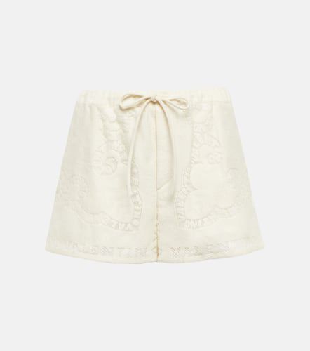 Cutwork cotton-blend shorts - Valentino - Modalova