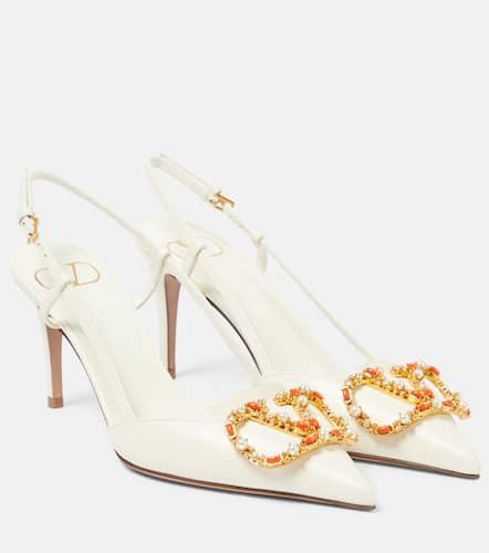 VLogo leather slingback pumps - Valentino Garavani - Modalova