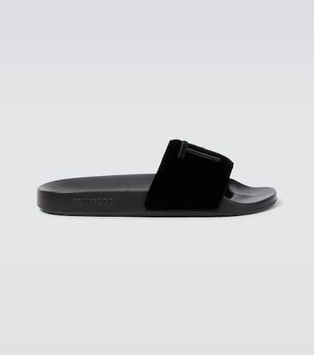 Tom Ford Harris logo velvet slides - Tom Ford - Modalova