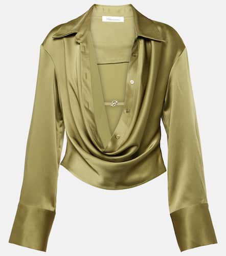 Blumarine Cropped satin shirt - Blumarine - Modalova