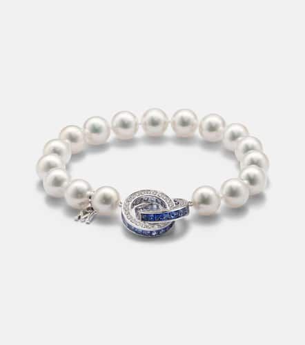 Bracciale in oro bianco 18kt con zaffiri e perle - Mikimoto - Modalova