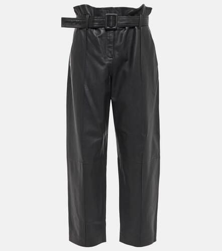 High-rise leather paperbag pants - Yves Salomon - Modalova