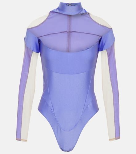Body en tulle à empiècements - Mugler - Modalova