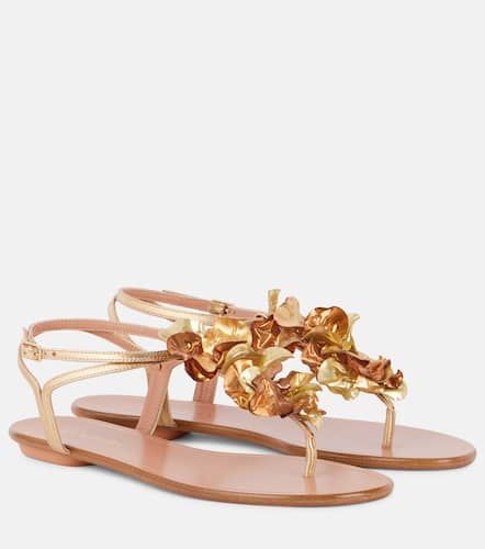 Sandalias de piel metalizada con apliques - Aquazzura - Modalova