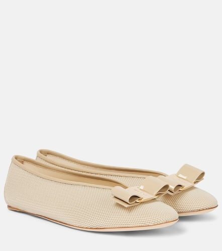 Vanna leather-trimmed ballet flats - Ferragamo - Modalova