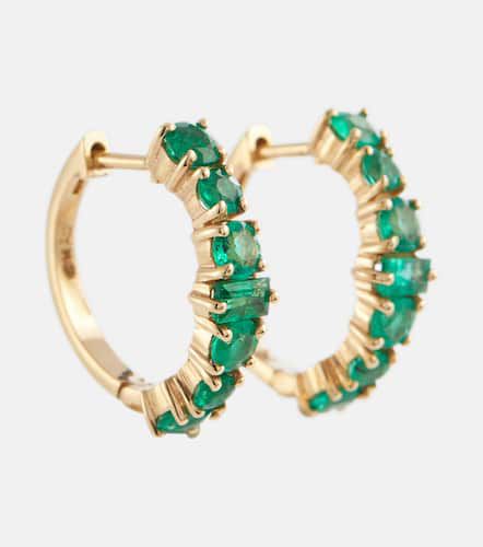Rivulet 18kt hoop earrings with emeralds - Ileana Makri - Modalova