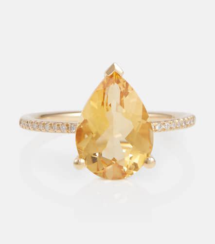 Persée Anillo Birthstone de oro de 18 ct con diamantes y citrino - Persee - Modalova