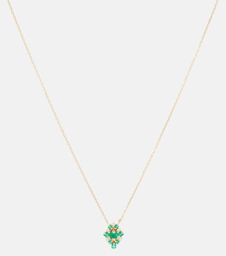Collar de oro de 18 ct con esmeraldas y diamantes - Suzanne Kalan - Modalova