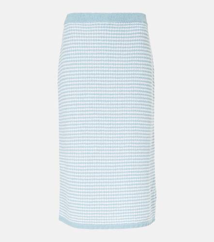 High-rise knitted cotton-blend midi skirt - Tory Burch - Modalova