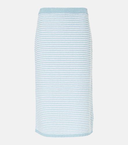 High-rise knitted cotton-blend midi skirt - Tory Burch - Modalova