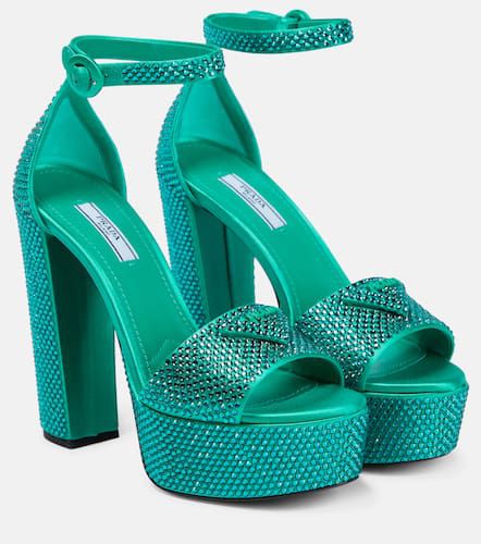 Embellished satin platform sandals - Prada - Modalova