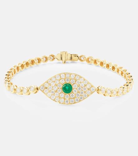 Armband Evil Eye aus 18kt Gelbgold mit Diamanten und Smaragd - Anita Ko - Modalova