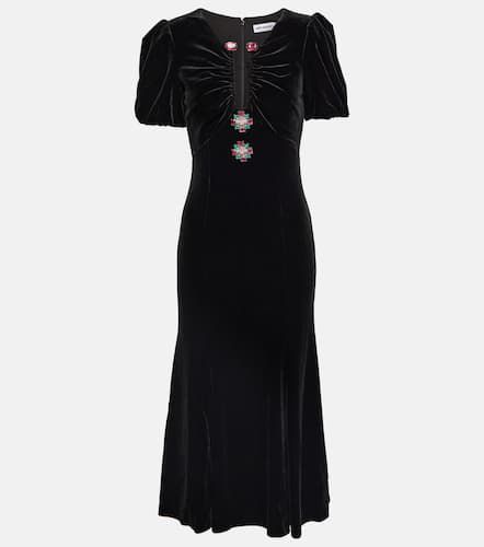 Black Jersey Velvet Midi Dress, WHISTLES