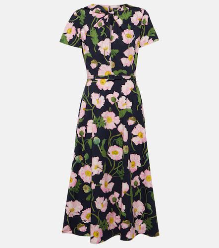 Floral cotton poplin midi dress - Oscar de la Renta - Modalova