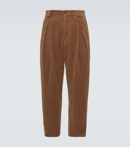 Pantaloni tapered in velluto di lana e cashmere a coste - Giorgio Armani - Modalova