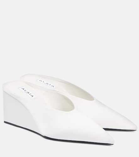 AlaÃ¯a Cube Pointy 75 satin wedges - Alaia - Modalova