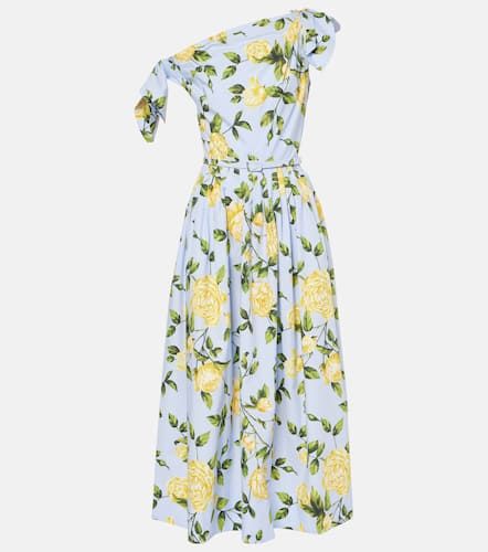 Floral cotton-blend poplin midi dress - Oscar de la Renta - Modalova