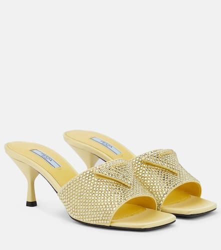 Crystal-embellished satin mules - Prada - Modalova