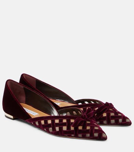 Romance D'Orsay velvet and mesh flats - Aquazzura - Modalova