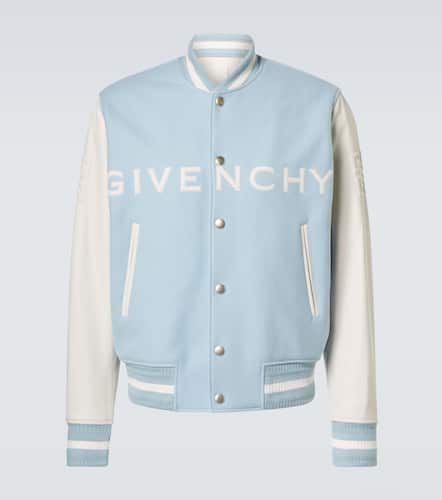 Logo wool-blend and leather varsity jacket - Givenchy - Modalova