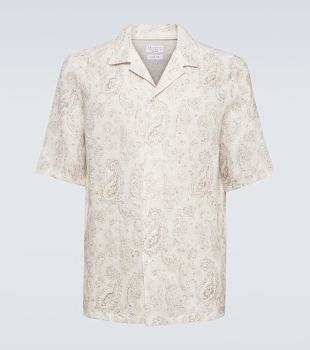 Paisley linen shirt - Brunello Cucinelli - Modalova