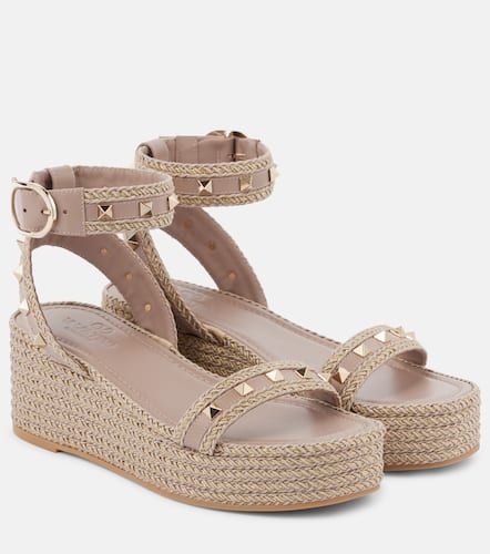 Espadrille-Sandalen Rockstud aus Leder - Valentino Garavani - Modalova