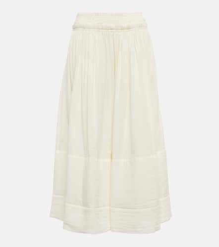 Falda midi de algodón y lino - Tory Burch - Modalova
