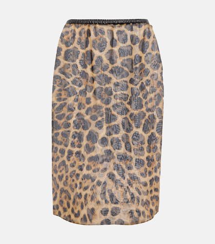 High-rise leopard-print silk midi skirt - Saint Laurent - Modalova