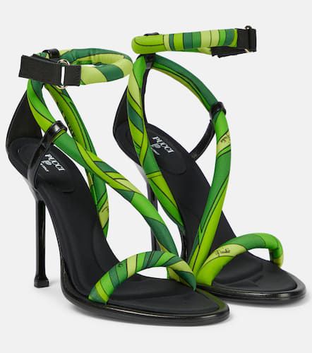 Iride leather-trimmed satin sandals - Pucci - Modalova