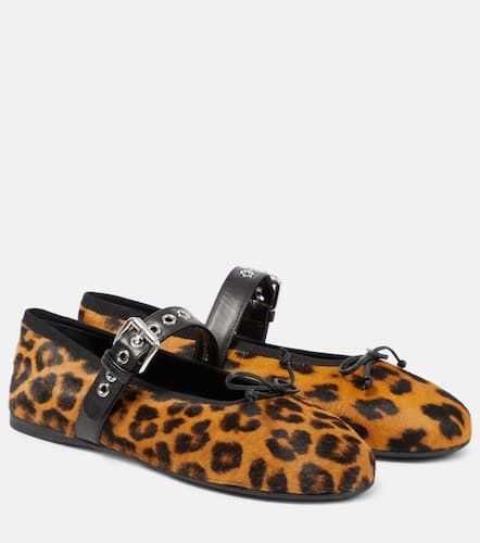 Leopard-print calf hair ballet flats - Miu Miu - Modalova