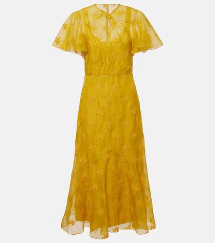 Embroidered silk organza midi dress - Erdem - Modalova