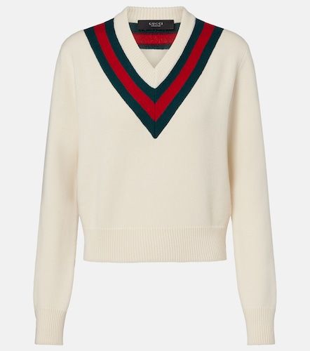 Gucci Pullover Web Stripe in lana - Gucci - Modalova