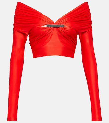 Top cropped con scollo bardot - Rabanne - Modalova