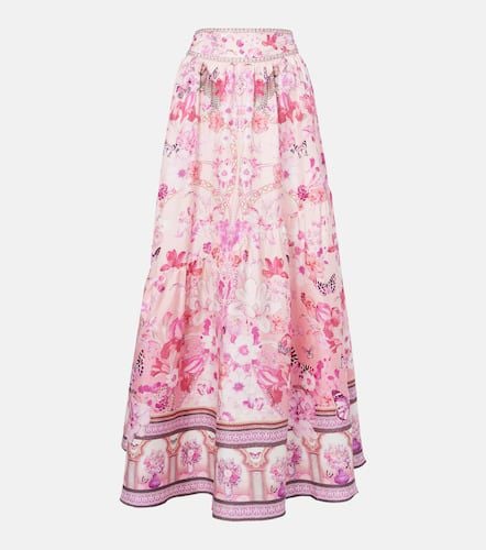 Floral embellished silk maxi skirt - Camilla - Modalova