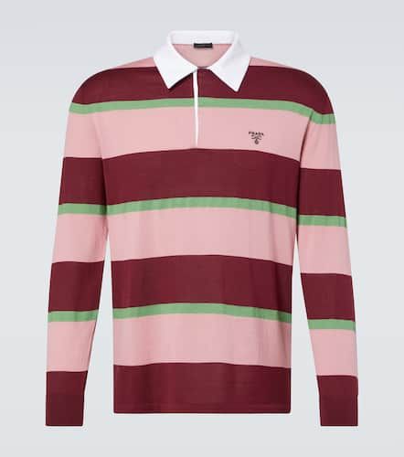 Striped silk and cotton polo shirt - Prada - Modalova