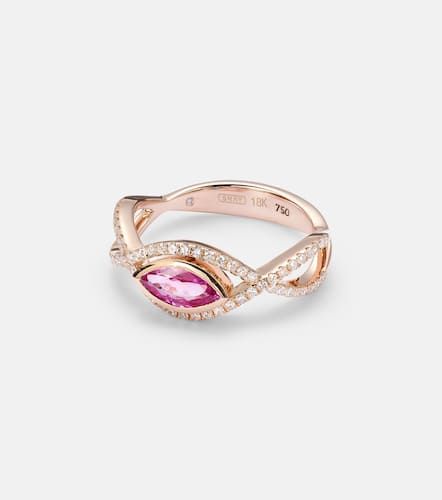 Kt rose ring with sapphire and diamonds - Shay Jewelry - Modalova