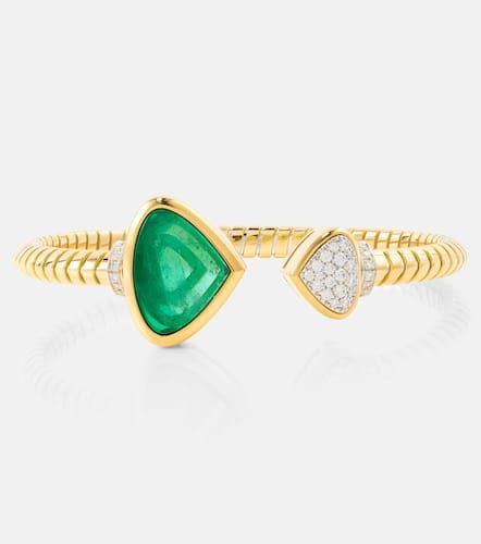 Trisolina 18kt cuff bracelet with diamonds and emerald - Marina B - Modalova