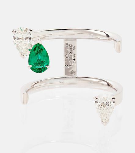 Ring Serti Sur Vide aus 18kt Weißgold mit Diamanten und Smaragd - Repossi - Modalova