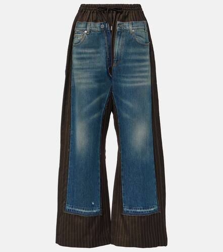 Tattoo low-rise denim-trimmed wide-leg pants - Jean Paul Gaultier - Modalova