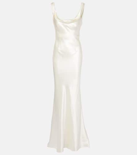 Bridal Chiara draped silk and wool gown - Danielle Frankel - Modalova