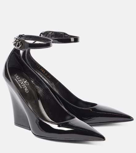 VLogo Lockette 105 patent leather wedges - Valentino Garavani - Modalova