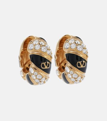 Pas Plus VLogo embellished hoop earrings - Valentino - Modalova