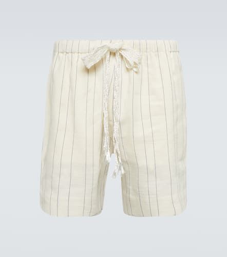 Cassette striped linen and cotton shorts - Wales Bonner - Modalova