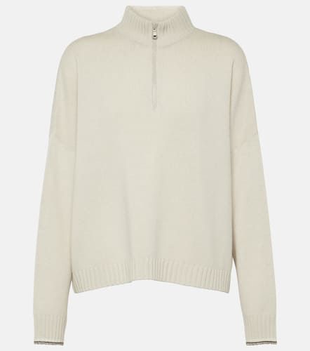 Wool, cashmere, and silk half-zip sweater - Brunello Cucinelli - Modalova
