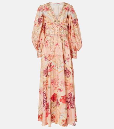 Blossoms And Brushstrokes linen maxi dress - Camilla - Modalova