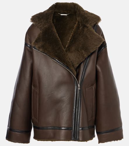 Giacca Jacqueline in pelle con shearling - Nour Hammour - Modalova